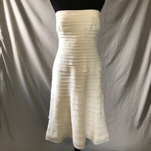White Strapless Flowy Dress